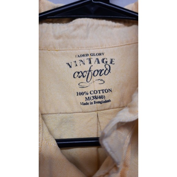 Faded Glory Oxford Yellow Medium 38/40 Button Down Short Sleeves - Picture 3 of 6